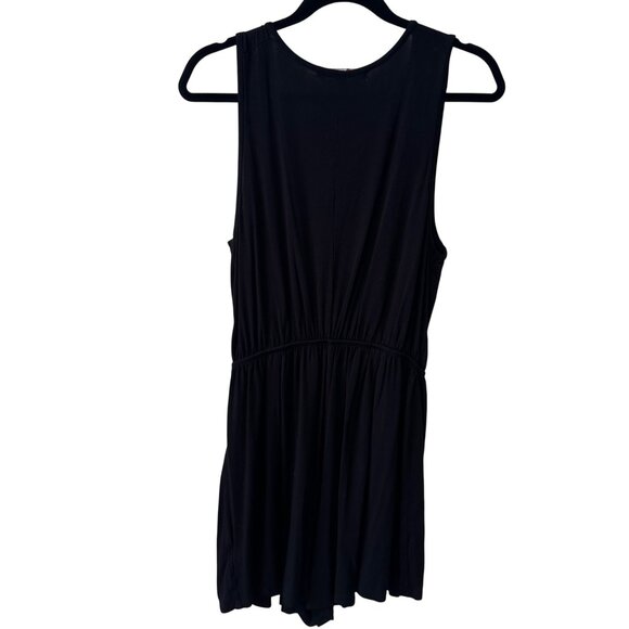 Black Sleeveless Wrap Front Romper By One Clothing Size M Rayon/Spandex Blend - Picture 5 of 9
